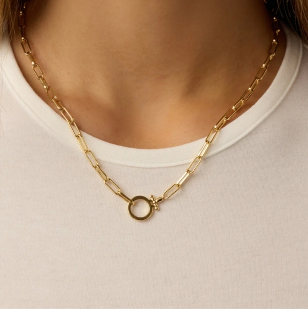Gorjana Parker Paperclip Necklace NWOT A2 - Picture 6 of 7